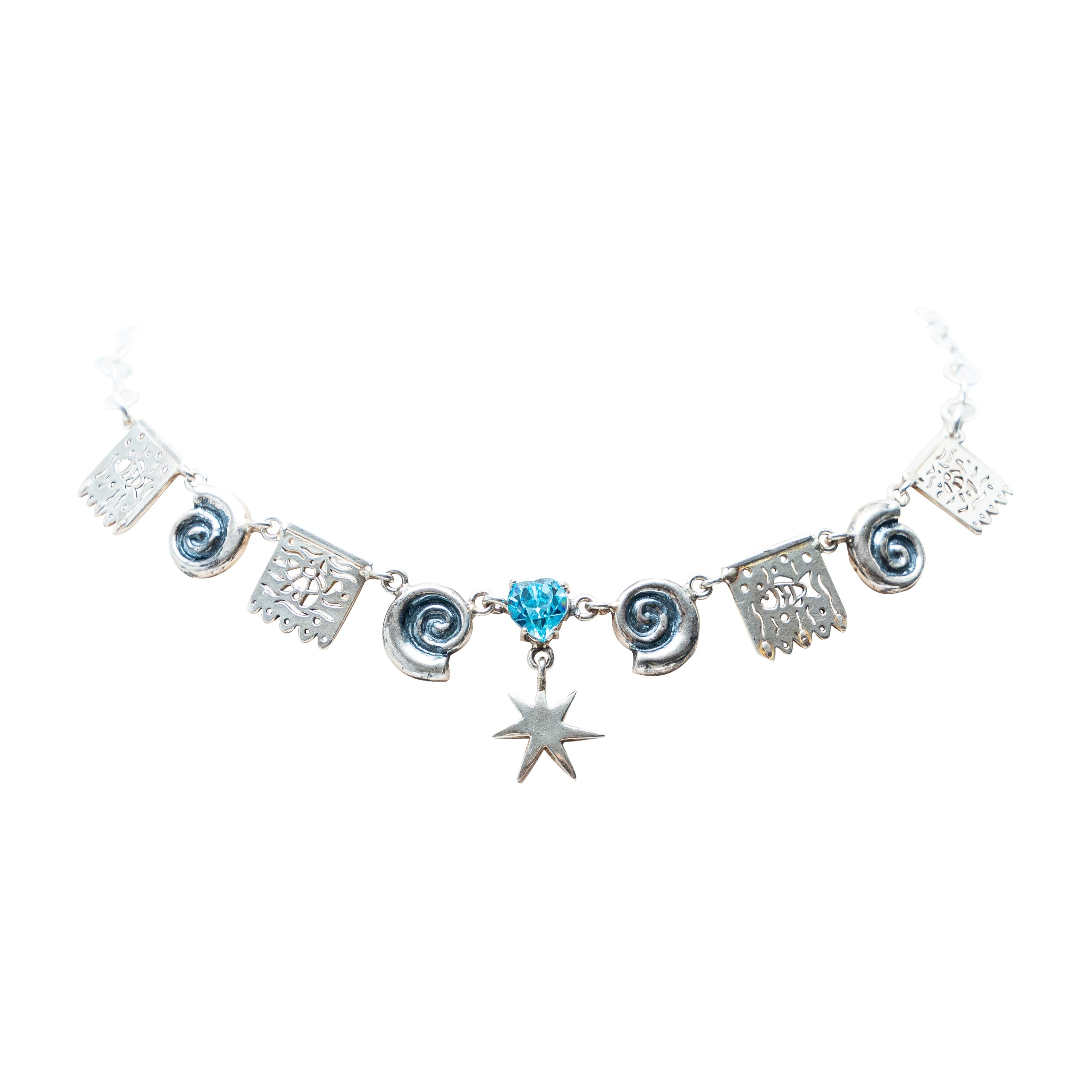 Gargantilla Puerto Vallarta, joya de plata .925, con cristal Swarovski – Gabriela Sánchez