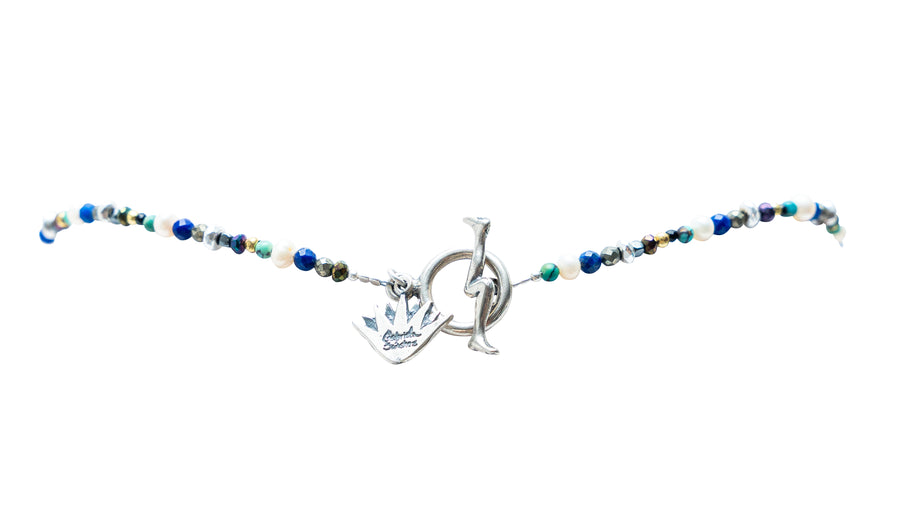 Collar Tequila y Mar, joya de plata .925, con turquesa y lapislázuli – Gabriela Sánchez (vista 7)