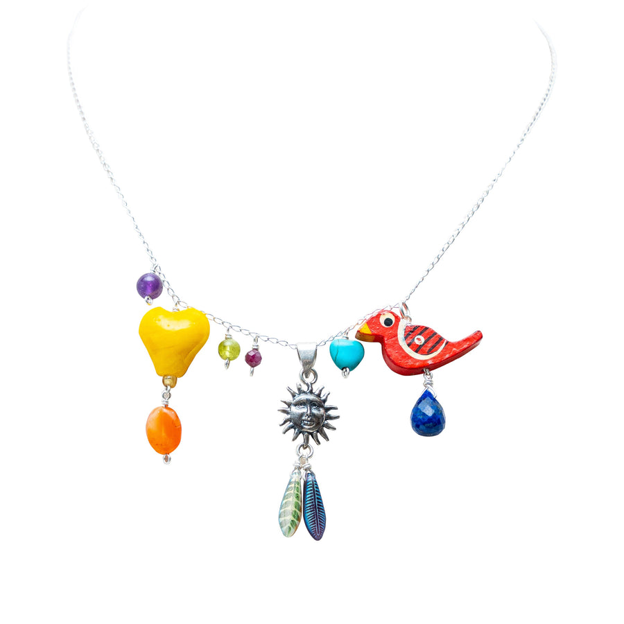 Gargantilla Cuando Calienta el Sol, joya de plata .925, con cristal de Murano y resina – Gabriela Sánchez