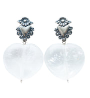 Aretes Playa Paraíso, joya de plata .925, con cuarzo – Gabriela Sánchez