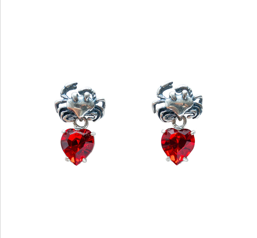 Aretes Cereza del Mar, joya de plata .925, con cristal Swarovski – Gabriela Sánchez