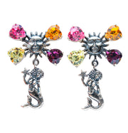 Aretes Sirena Corazón, joya de plata .925, con cristal Swarovski – Gabriela Sánchez