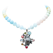 Collar San Bartolomé, joya de plata .925, con aquamarina y calcedonia – Gabriela Sánchez (vista 2)