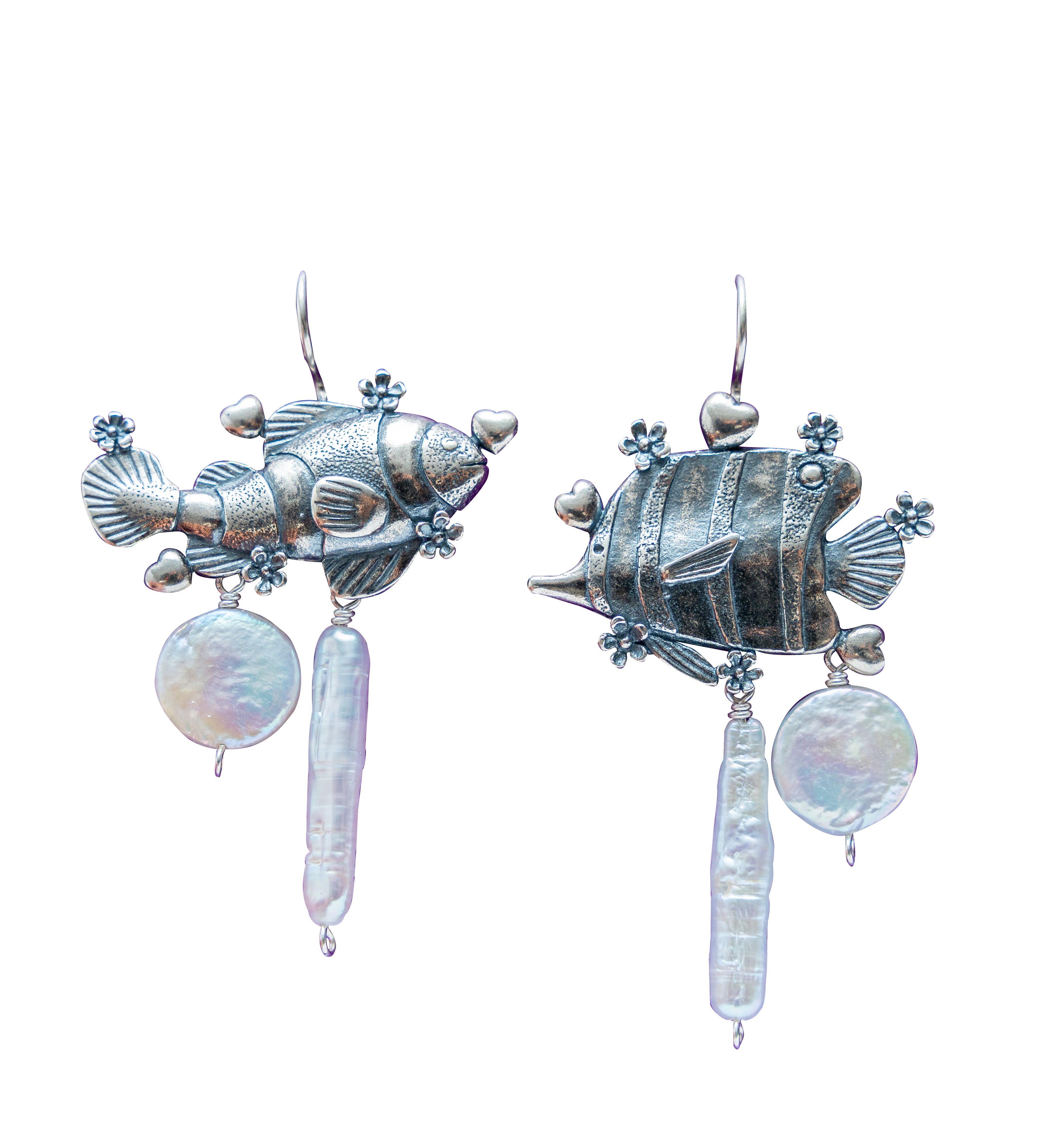 Aretes Cozumel, joya de plata .925, con perla – Gabriela Sánchez