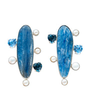 Aretes Aguas Profundas, joya de plata .925, con citrina y cristal Swarovski – Gabriela Sánchez (vista 2)