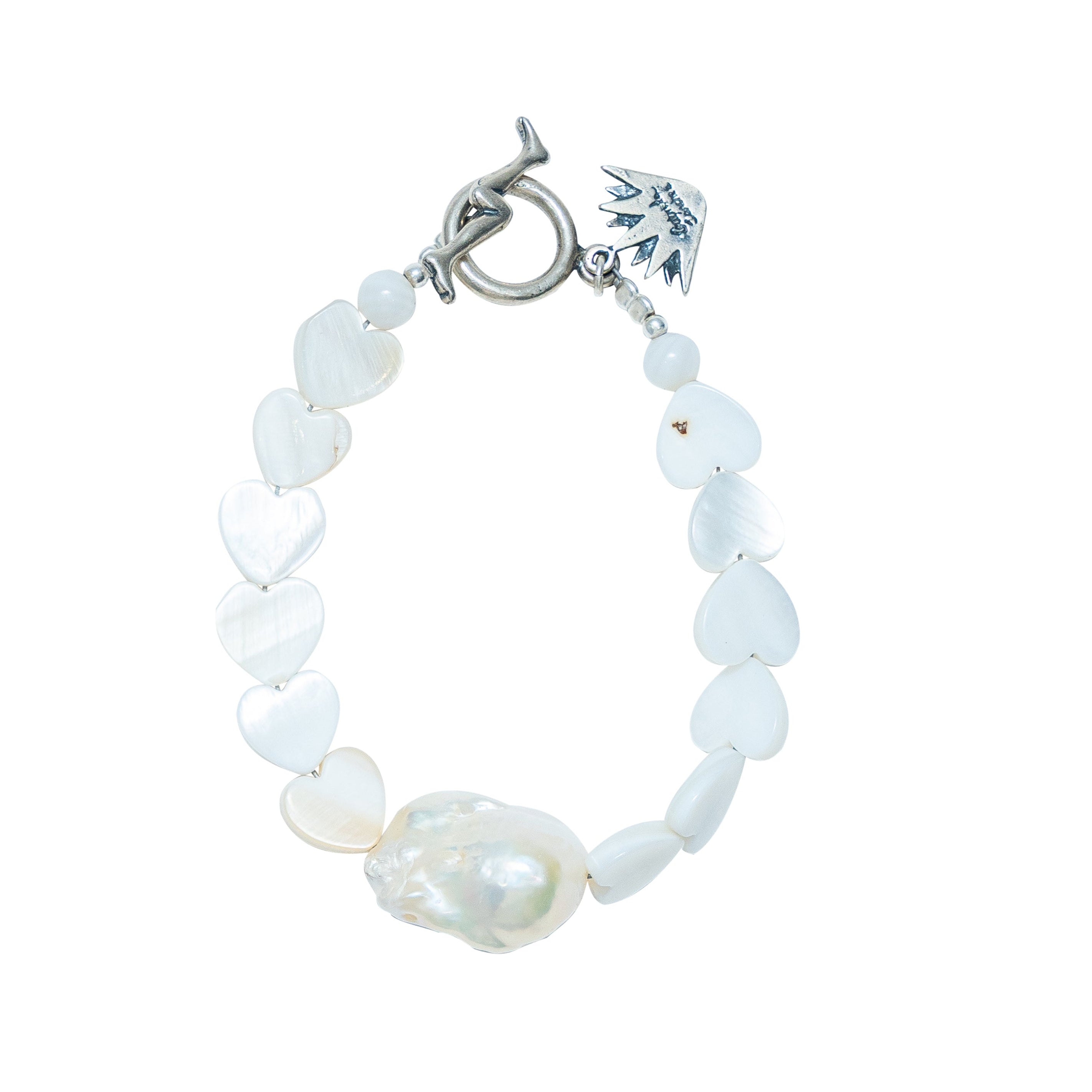 Pulsera Barroca de Luna, joya de plata .925, con perla y concha – Gabriela Sánchez (vista 2)