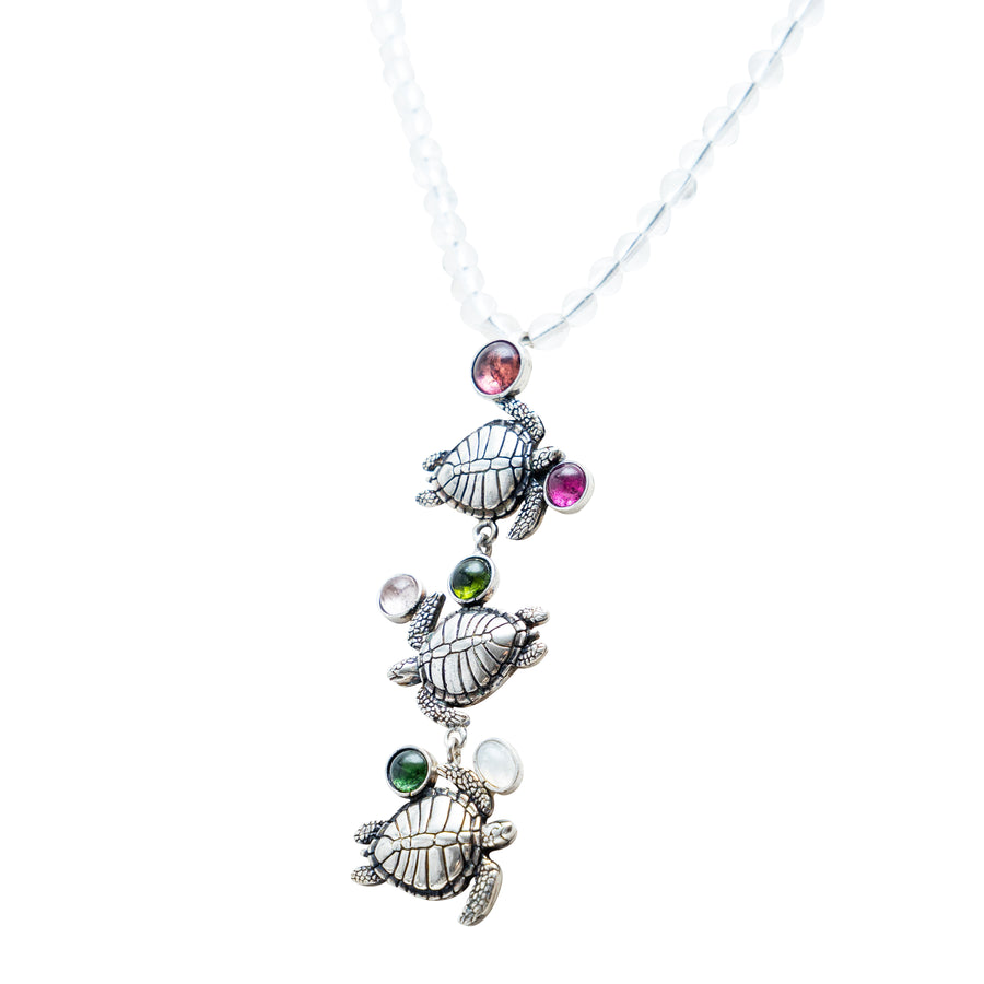Collar Guardianas del Mar, joya de plata .925, con piedra luna y cuarzo – Gabriela Sánchez (vista 7)