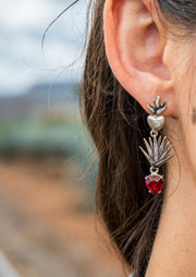 Aretes Tierra Roja, joya de plata .925, con cristal Swarovski – Gabriela Sánchez (vista 2)