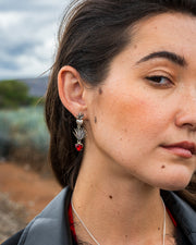Aretes Tierra Roja, joya de plata .925, con cristal Swarovski – Gabriela Sánchez (vista 3)
