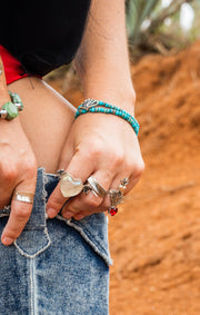 Pulsera Agave Menta, joya de plata .925, con turquesa – Gabriela Sánchez (vista 3)