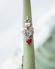 Anillo Tierra Roja, joya de plata .925, con cristal Swarovski – Gabriela Sánchez (vista 3)
