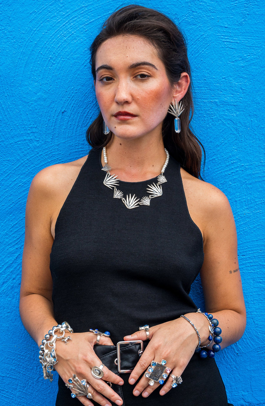 Aretes Cuarzo en Agave, joya de plata .925 – Gabriela Sánchez (vista 4)