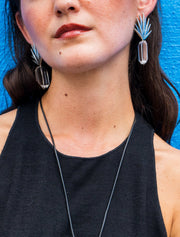 Aretes Cuarzo en Agave, joya de plata .925 – Gabriela Sánchez (vista 3)