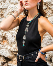 Collar Agave Cuishe, joya de plata .925, con turquesa – Gabriela Sánchez (vista 4)