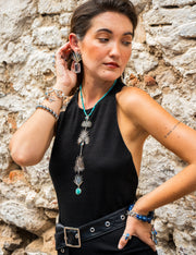 Collar Agave Cuishe, joya de plata .925, con turquesa – Gabriela Sánchez