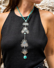Collar Agave Cuishe, joya de plata .925, con turquesa – Gabriela Sánchez (vista 7)
