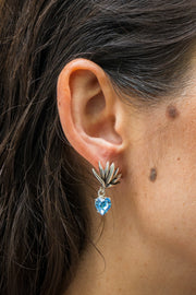 Aretes Agave Celeste, joya de plata .925, con cristal Swarovski – Gabriela Sánchez (vista 2)