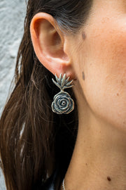 Aretes Rosa Agave, joya de plata .925 – Gabriela Sánchez