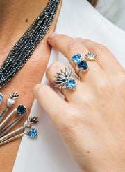 Anillo Agave Celeste, joya de plata .925, con cristal Swarovski – Gabriela Sánchez (vista 9)