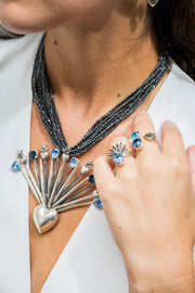 Anillo Agave Celeste, joya de plata .925, con cristal Swarovski – Gabriela Sánchez (vista 10)