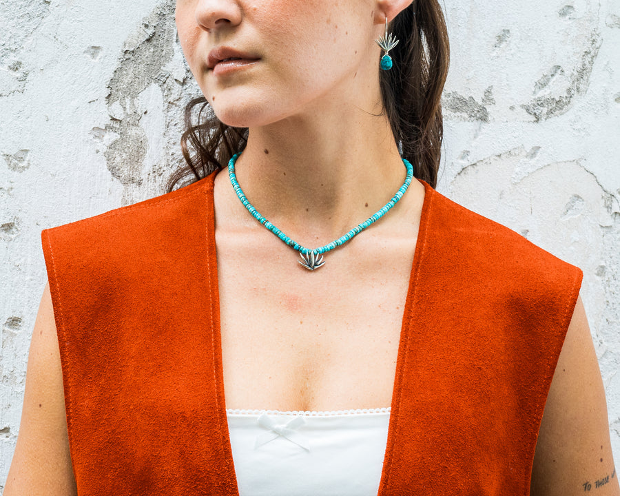 Collar Agave Menta, joya de plata .925, con turquesa – Gabriela Sánchez (vista 3)