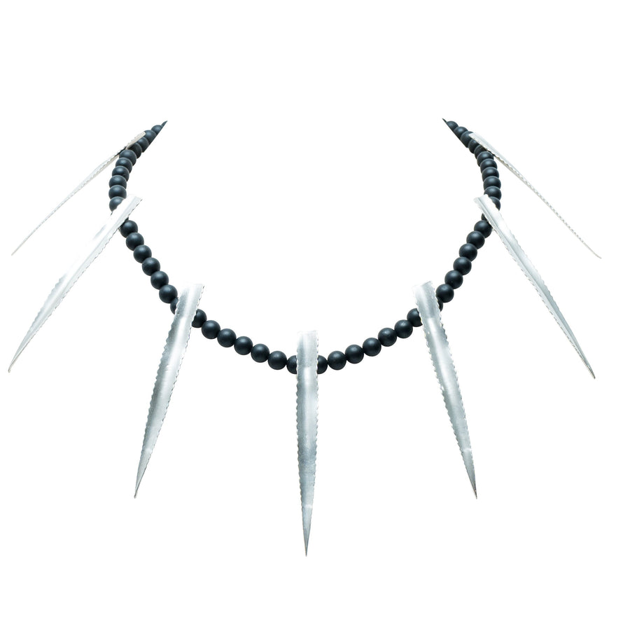 Collar Siete Direcciones, joya de plata .925, con obsidiana – Gabriela Sánchez (vista 2)
