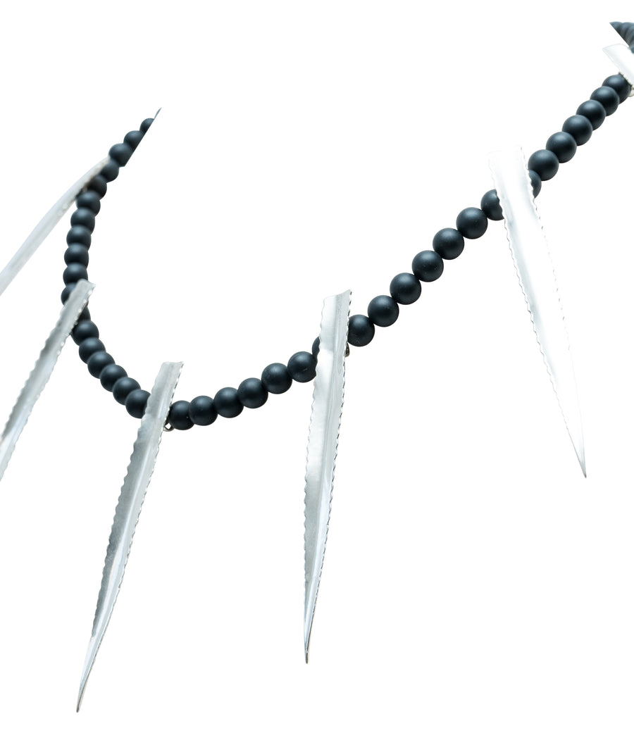 Collar Siete Direcciones, joya de plata .925, con obsidiana – Gabriela Sánchez (vista 5)