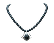Collar Mezcal de los Muertos, joya de plata .925, con obsidiana y cristal Swarovski – Gabriela Sánchez