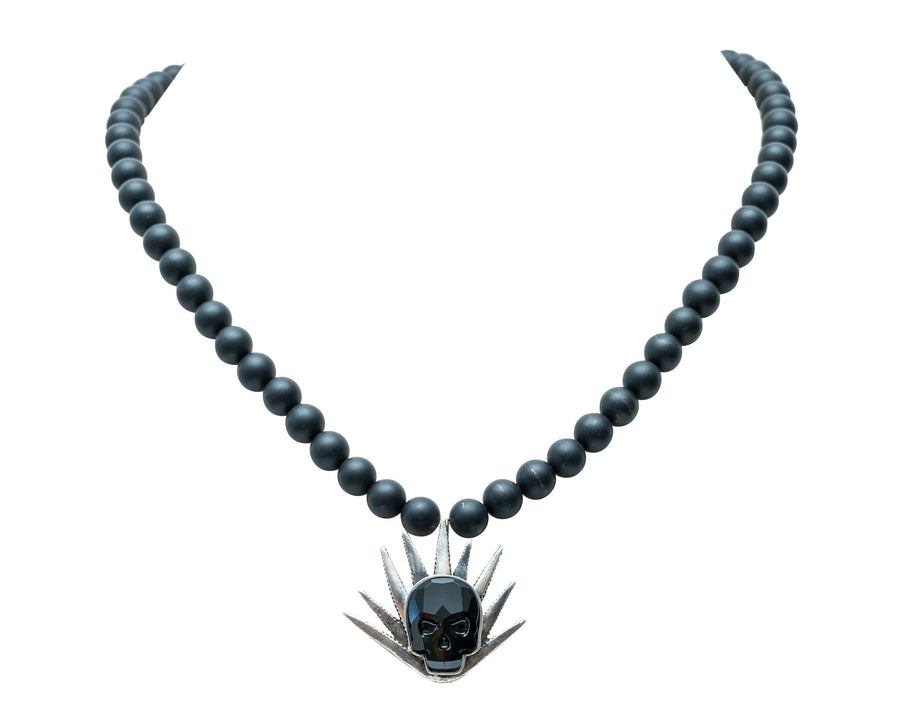 Collar Mezcal de los Muertos, joya de plata .925, con obsidiana y cristal Swarovski – Gabriela Sánchez