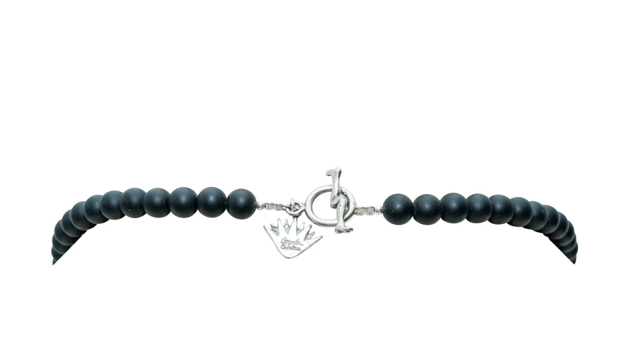 Collar Mezcal de los Muertos, joya de plata .925, con obsidiana y cristal Swarovski – Gabriela Sánchez (vista 3)