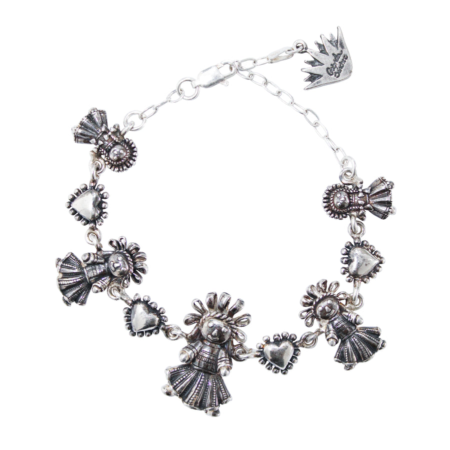 Pulsera Cinco Muñequitas, joya de plata .925 – Gabriela Sánchez