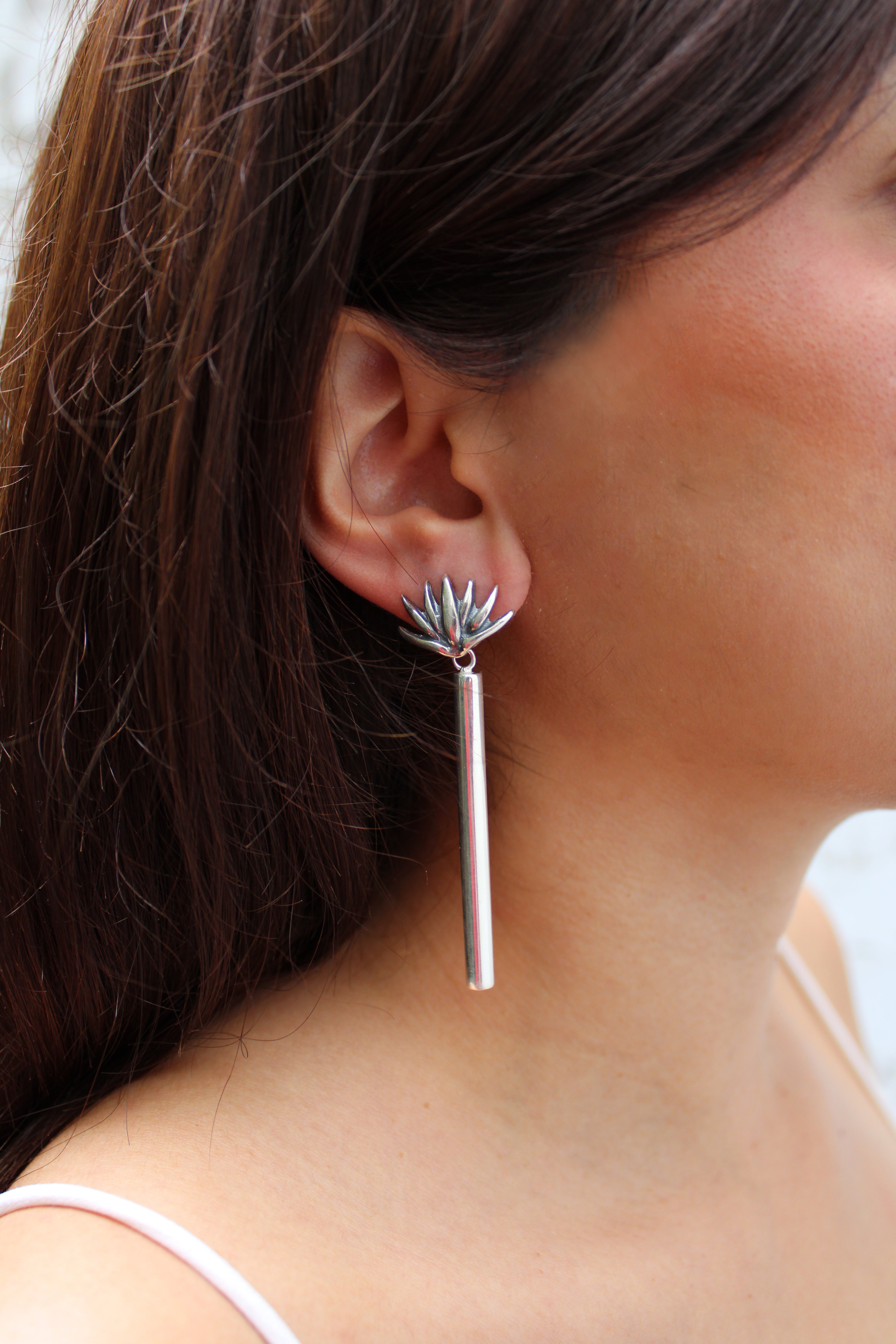 Aretes Maguey Sierra Negra, joya de plata .925 – Gabriela Sánchez (vista 2)