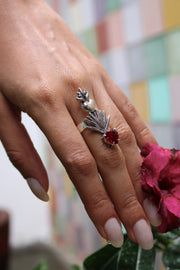 Anillo Tierra Roja, joya de plata .925, con cristal Swarovski – Gabriela Sánchez (vista 8)