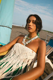 Collar Piña Colada, joya de plata .925, con concha y cuarzo – Gabriela Sánchez (vista 6)