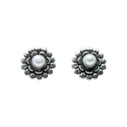 Aretes Girasoles de Ensueño, joya de plata .925, con perla – Gabriela Sánchez