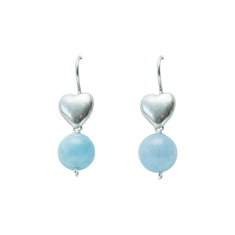 Aretes El Primer Abrazo, joya de plata .925, con aquamarina – Gabriela Sánchez