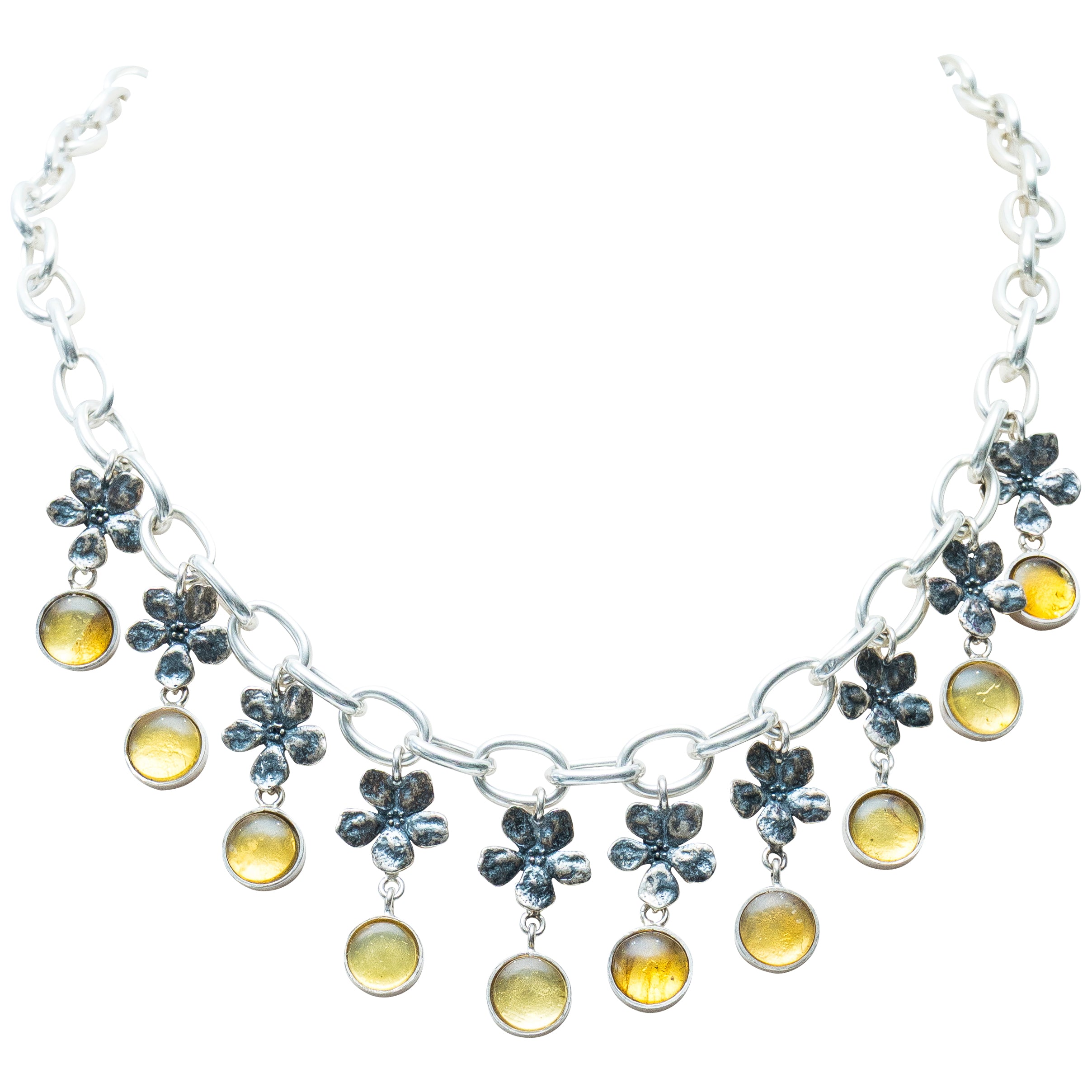 Collar Jardín de Miel, joya de plata .925, con ámbar – Gabriela Sánchez