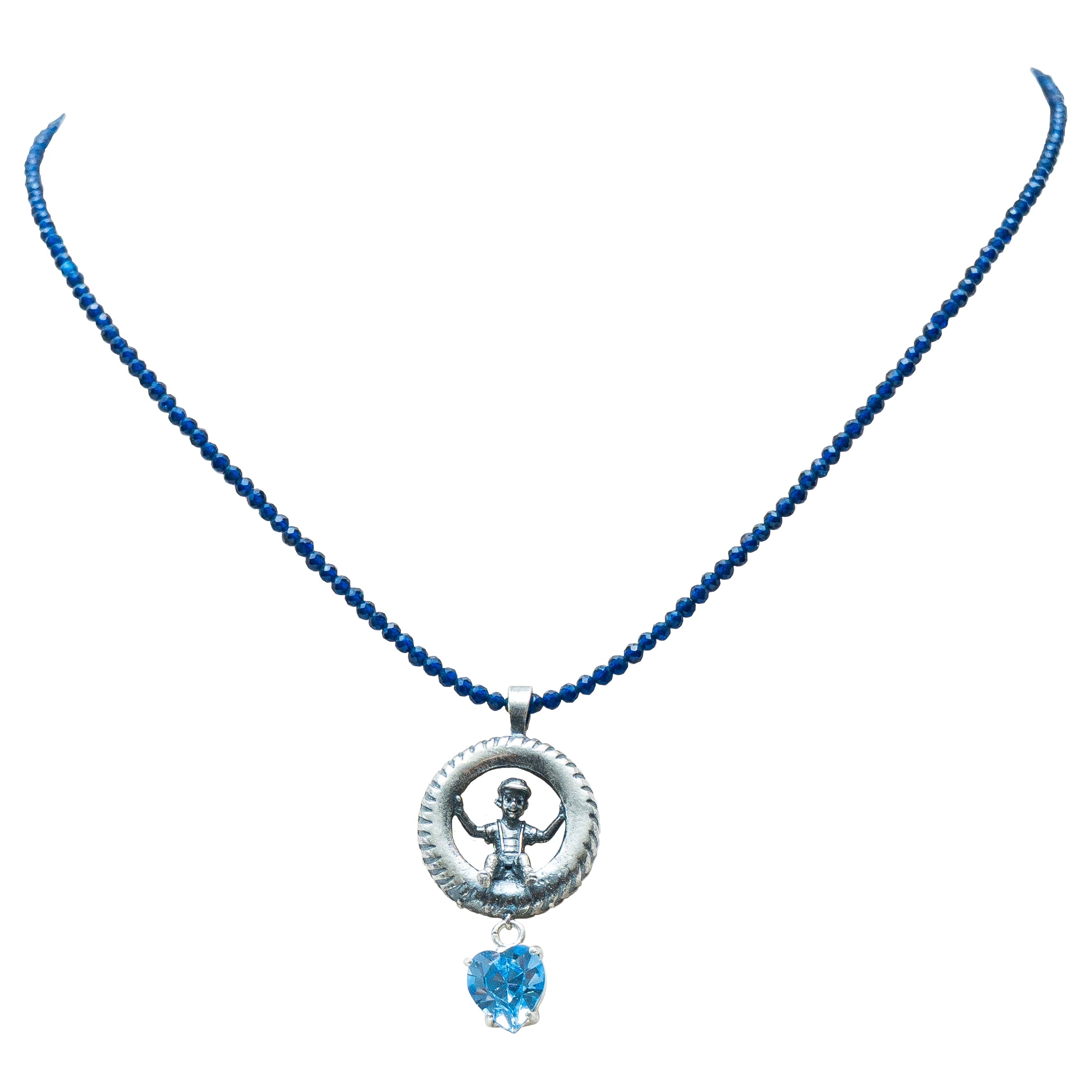 Collar Mi Cielo Azul, joya de plata .925, con lapislázuli y cristal Swarovski – Gabriela Sánchez