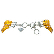 Collar Corazón de Melocotón, joya de plata .925, con ámbar y rodocosita – Gabriela Sánchez (vista 6)