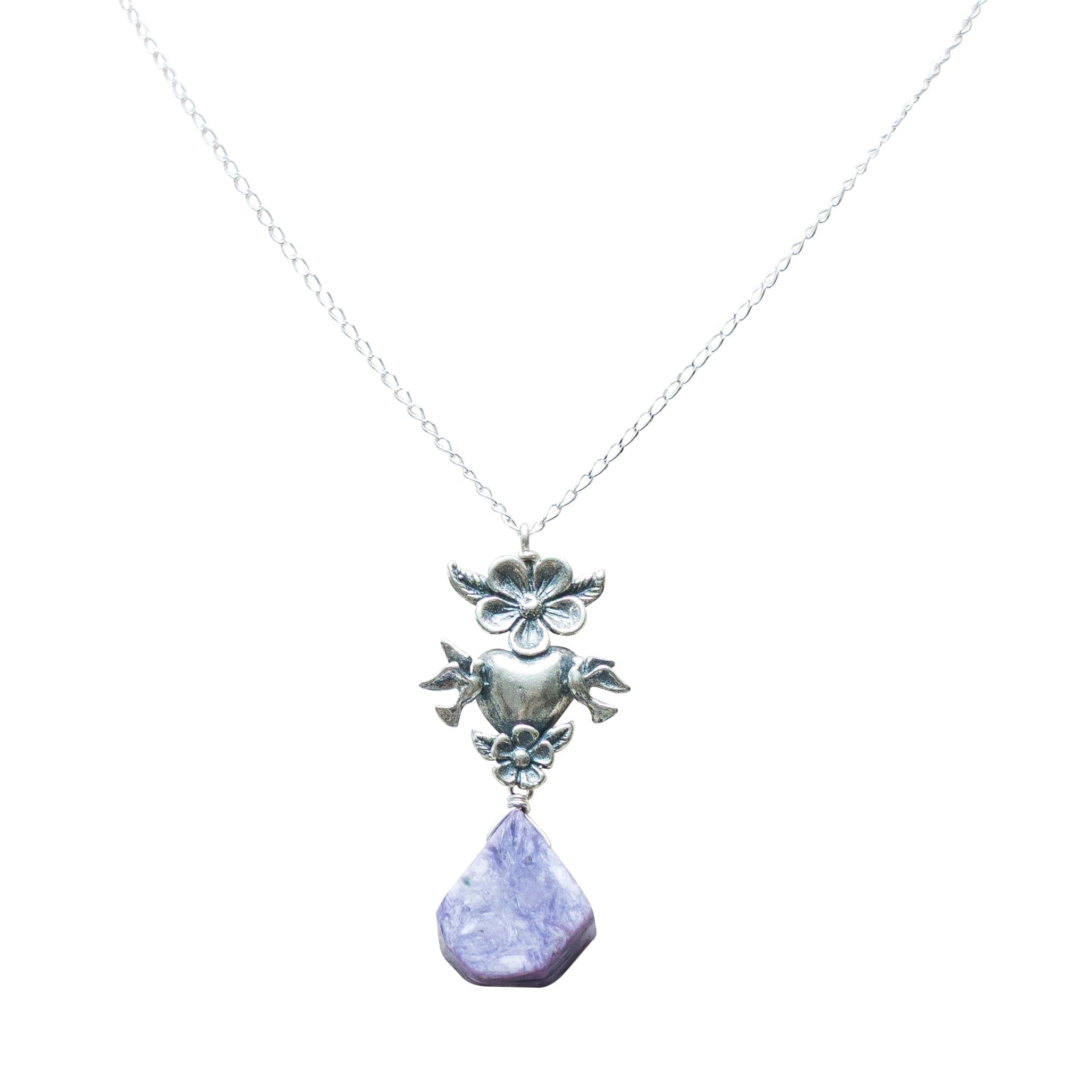 Dije Reina de Mi Corazón, joya de plata .925, con fosforita – Gabriela Sánchez