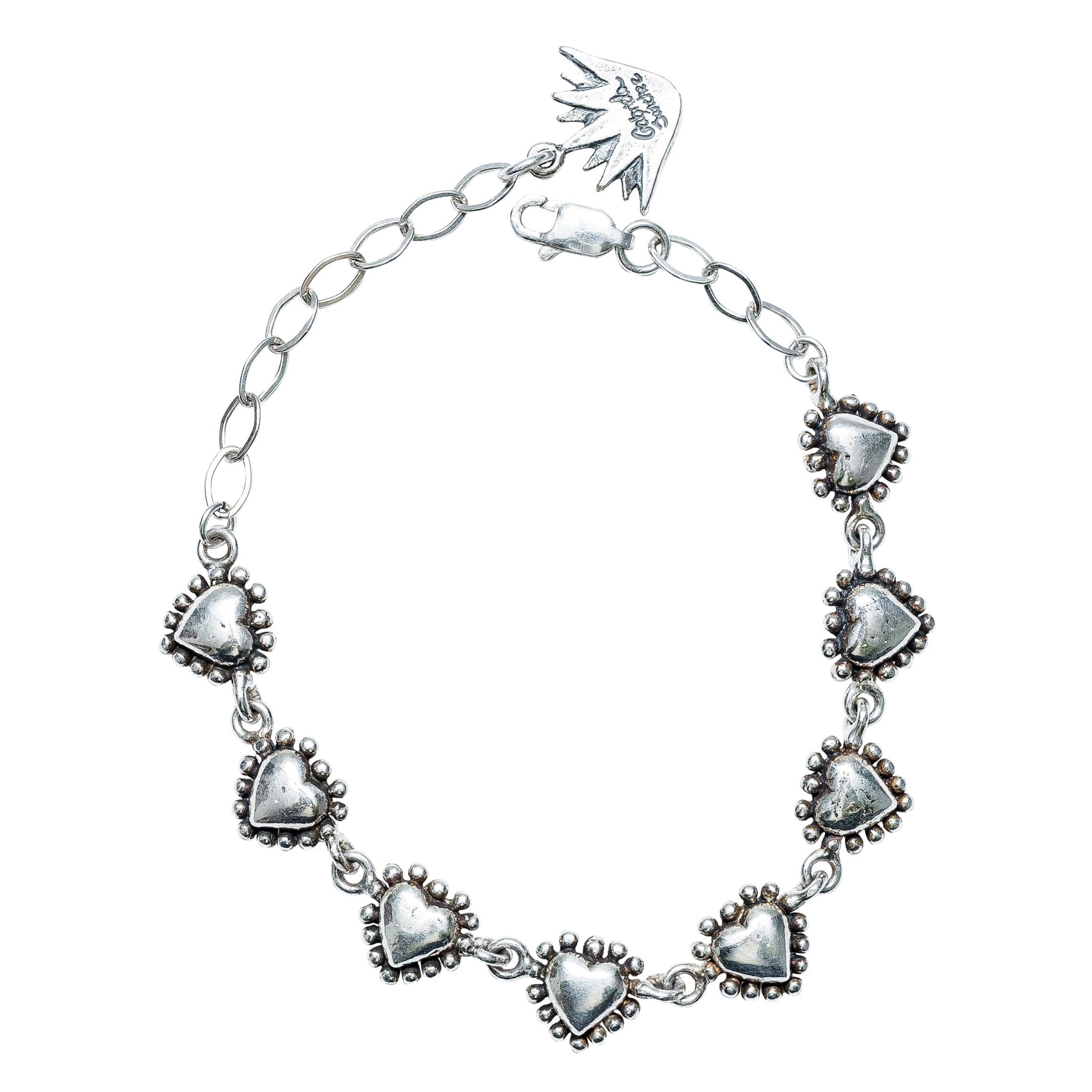 Brazalete Corazoncitos de Plata, joya de plata .925 – Gabriela Sánchez