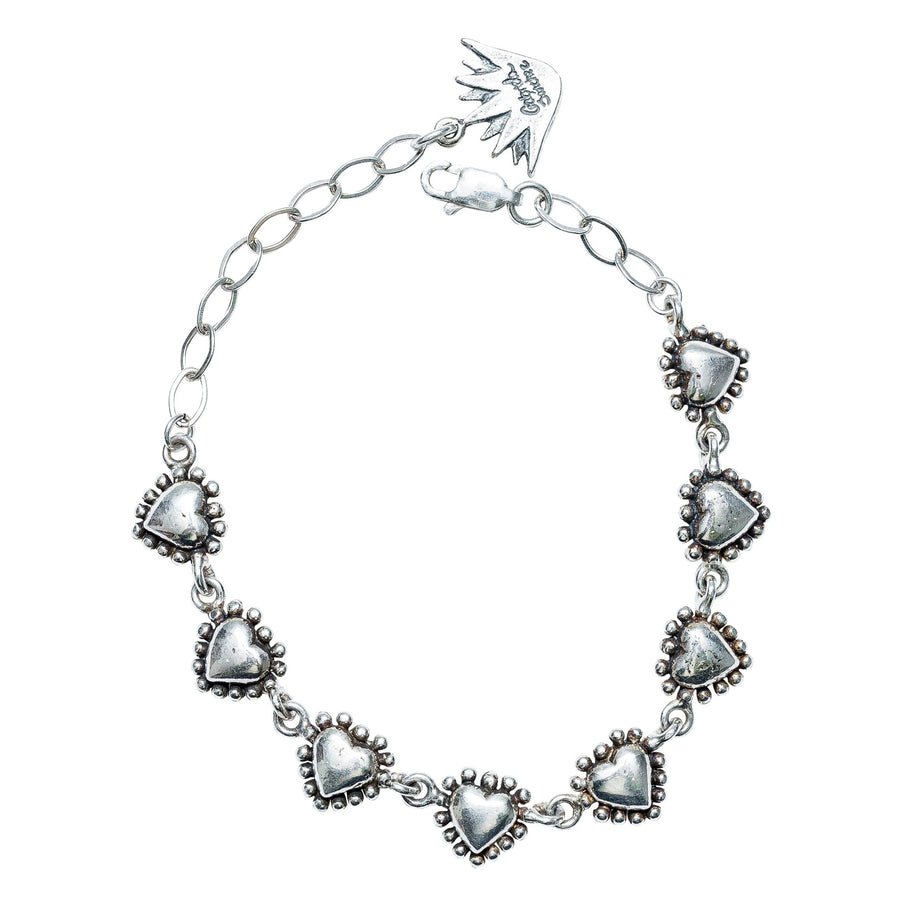 Brazalete Corazoncitos de Plata, joya de plata .925 – Gabriela Sánchez