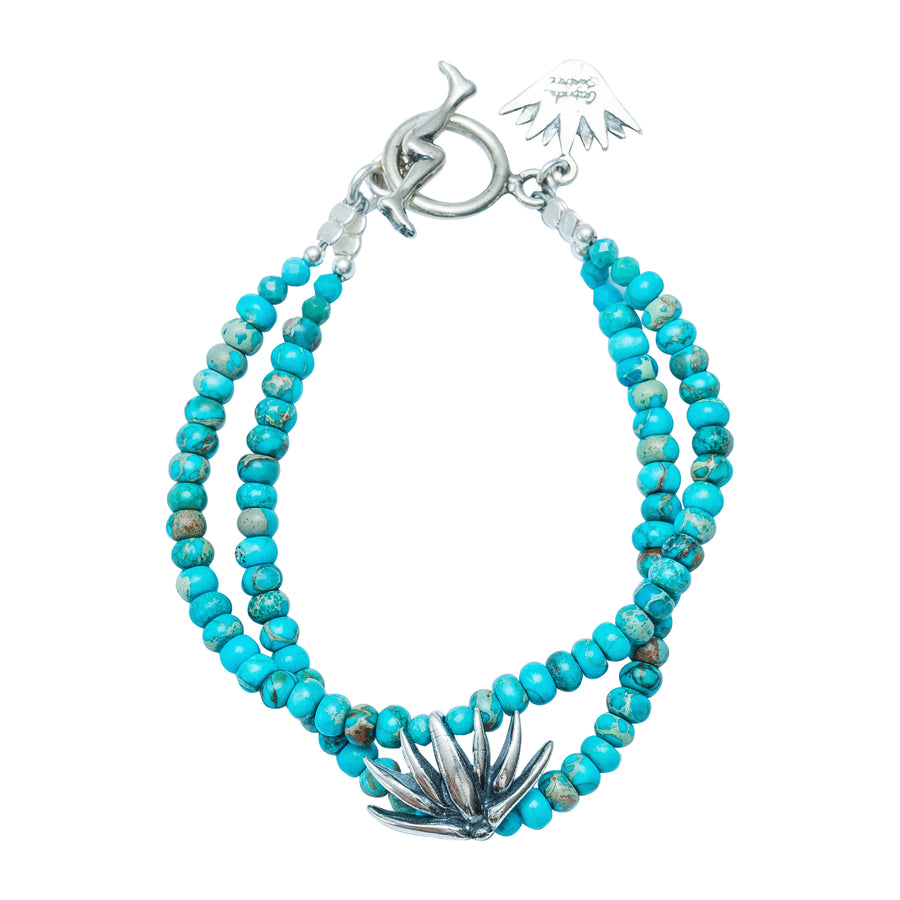 Pulsera Agave Menta, joya de plata .925, con turquesa – Gabriela Sánchez (vista 2)