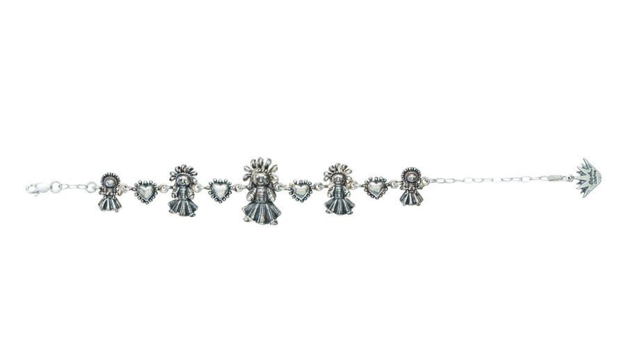 Pulsera Cinco Muñequitas, joya de plata .925 – Gabriela Sánchez (vista 3)