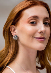 Aretes Rosas De Plata, joya de plata .925 – Gabriela Sánchez (vista 4)
