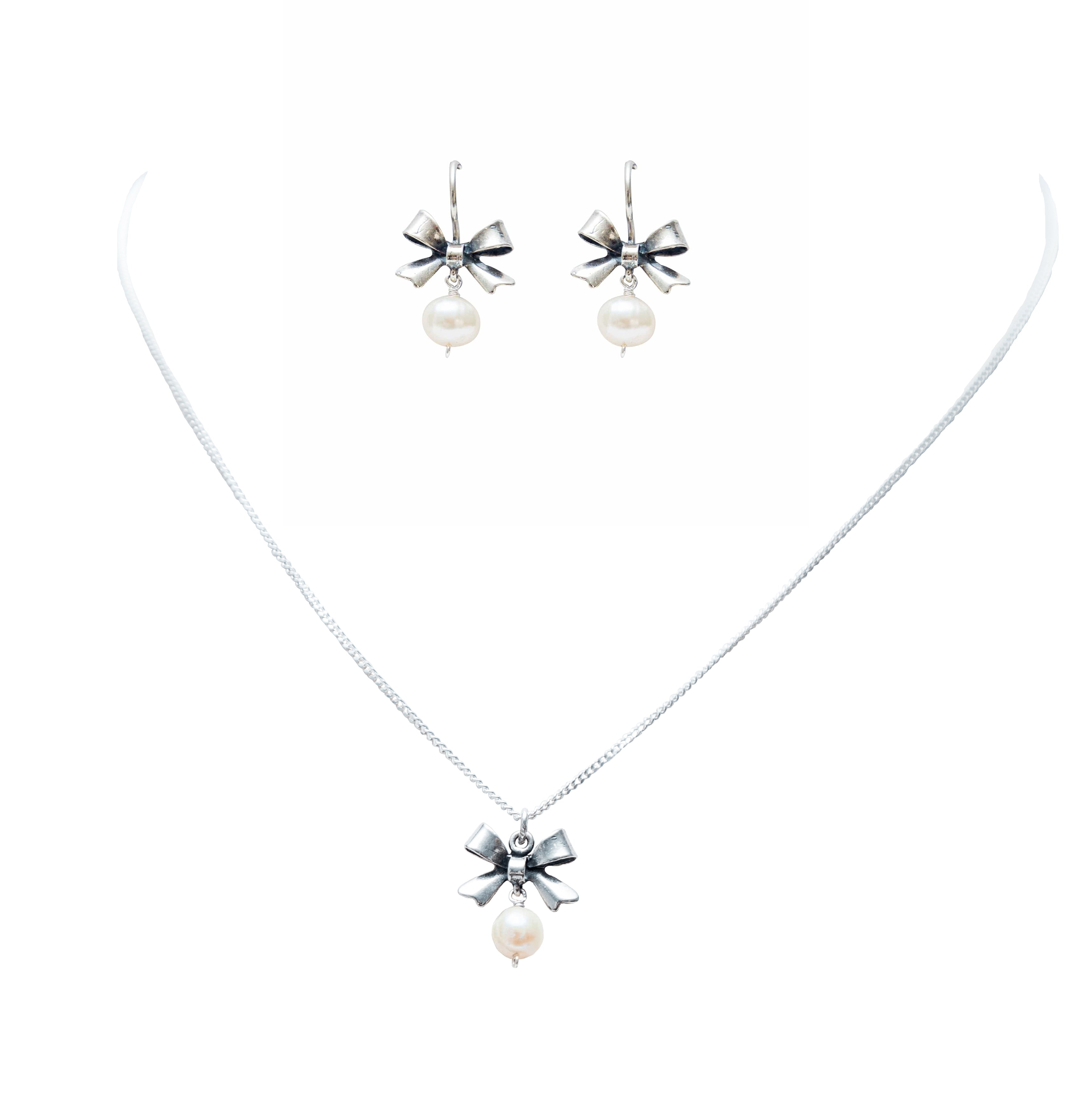 Set Moñito con Perla, joya de plata .925 – Gabriela Sánchez