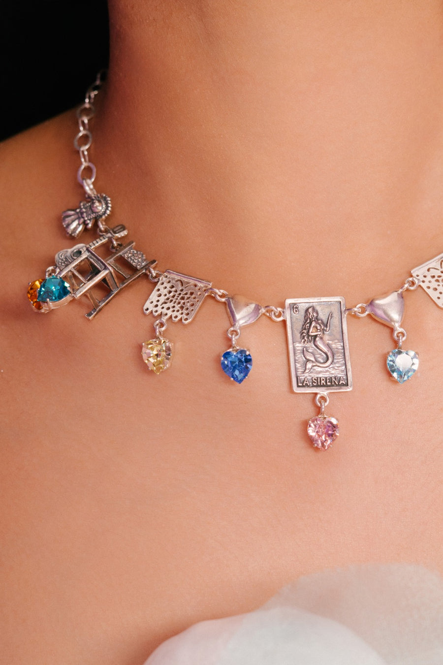 Collar Fiesta Multicolor, joya de plata .925, con cristal Swarovski – Gabriela Sánchez (vista 2)