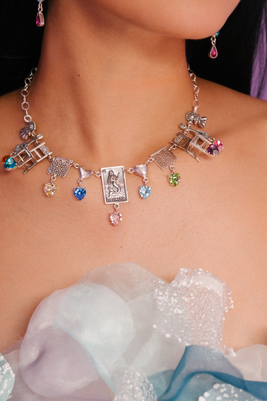 Collar Fiesta Multicolor, joya de plata .925, con cristal Swarovski – Gabriela Sánchez (vista 4)
