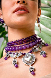 Gargantilla Promesa Violeta, joya de plata .925, con amatista – Gabriela Sánchez (vista 4)
