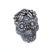 Anillo Calavera Mediana Ojos Flor Gabriela Sánchez Anillo